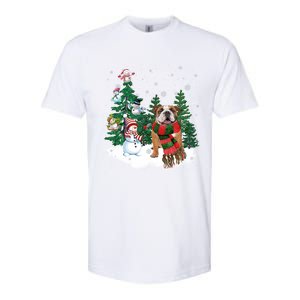 English Bulldog Christmas Snow Xmas Tree Pajama Cute Gift Softstyle CVC T-Shirt