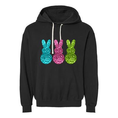 Easter Bunny Cute Pattern Fun Garment-Dyed Fleece Hoodie