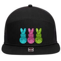 Easter Bunny Cute Pattern Fun 7 Panel Mesh Trucker Snapback Hat