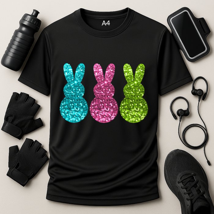 Easter Bunny Cute Pattern Fun Cooling Performance Crew T-Shirt