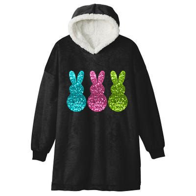 Easter Bunny Cute Pattern Fun Hooded Wearable Blanket