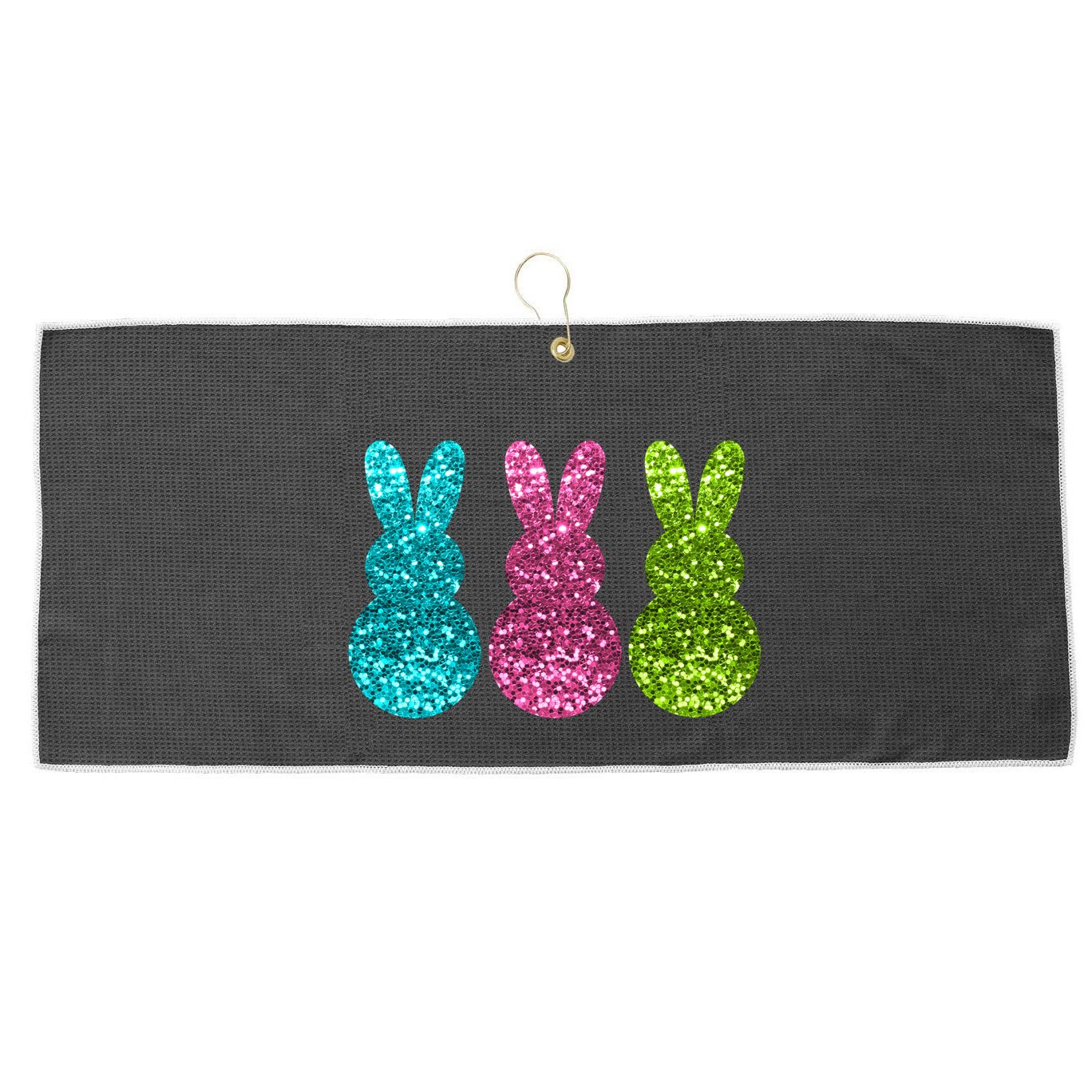 Easter Bunny Cute Pattern Fun Large Microfiber Waffle Golf Towel