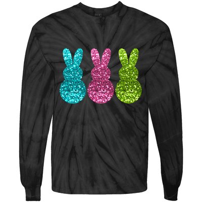 Easter Bunny Cute Pattern Fun Tie-Dye Long Sleeve Shirt