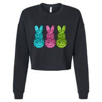 Easter Bunny Cute Pattern Fun Cropped Pullover Crew