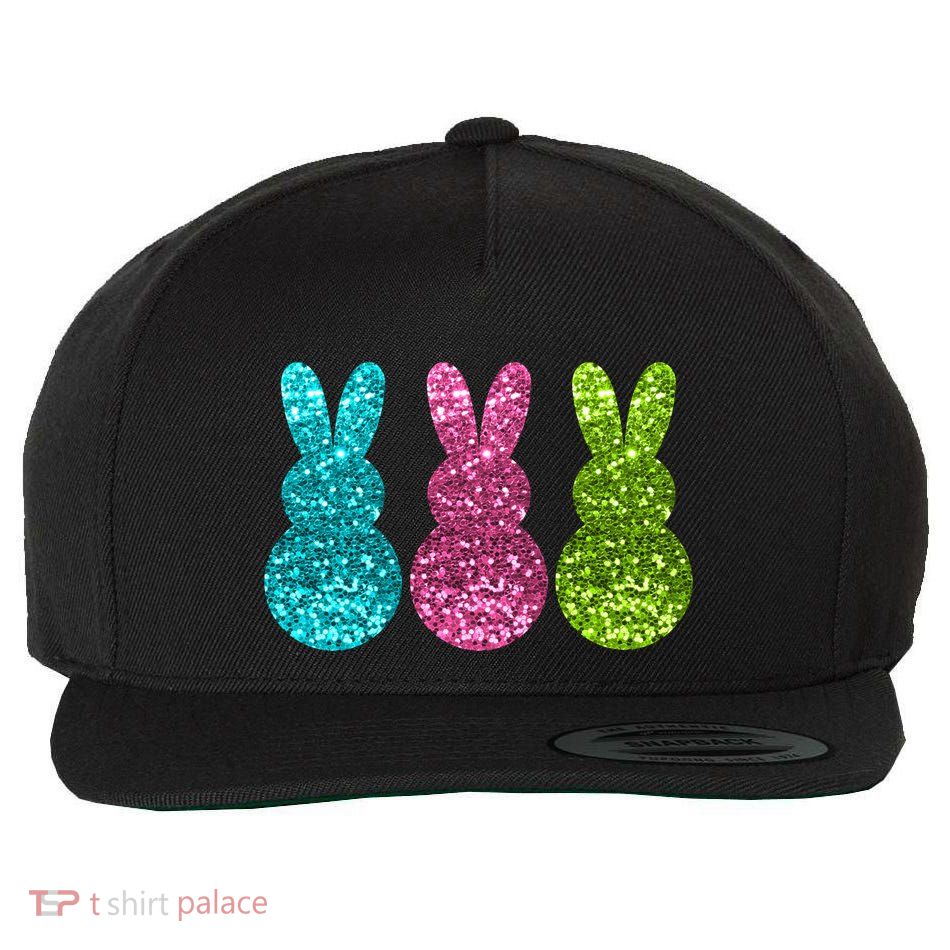 Easter Bunny Cute Pattern Fun Wool Snapback Cap