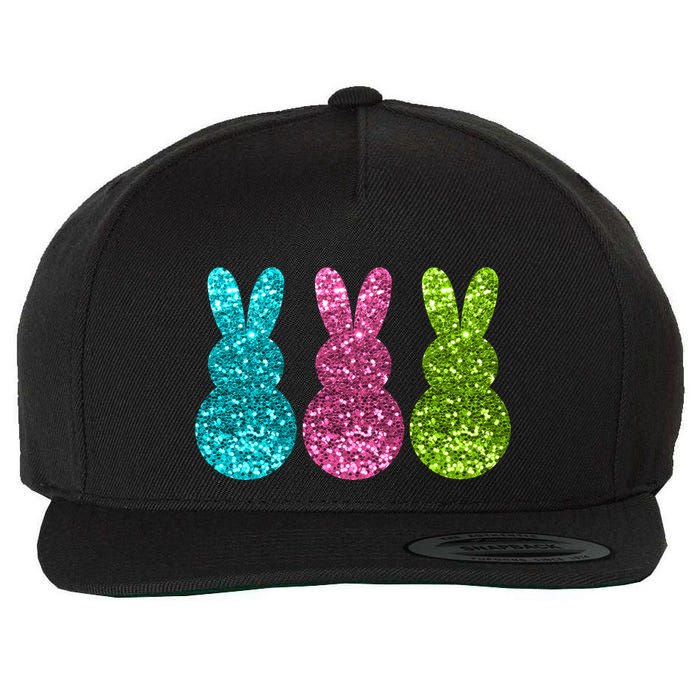 Easter Bunny Cute Pattern Fun Wool Snapback Cap