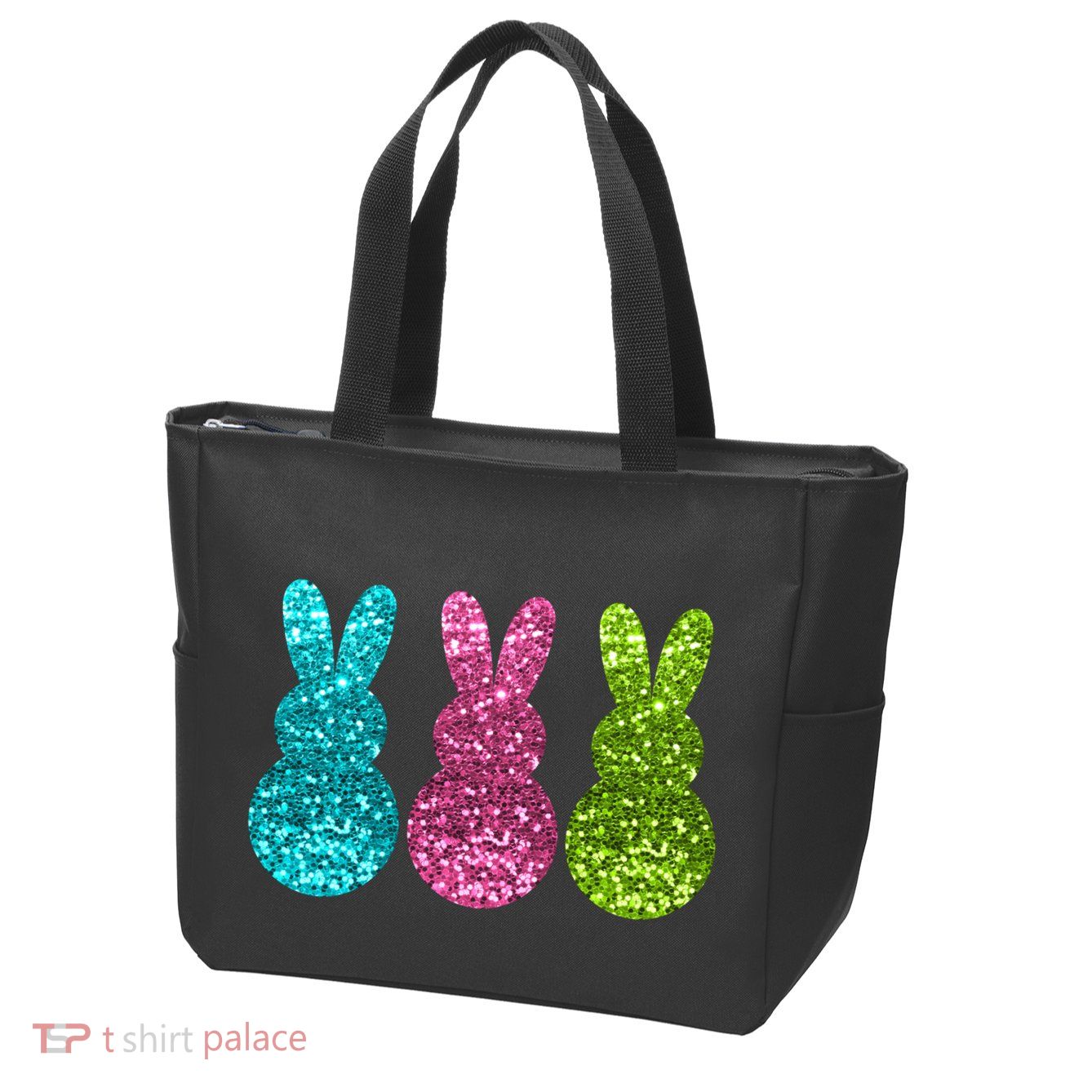 Easter Bunny Cute Pattern Fun Zip Tote Bag