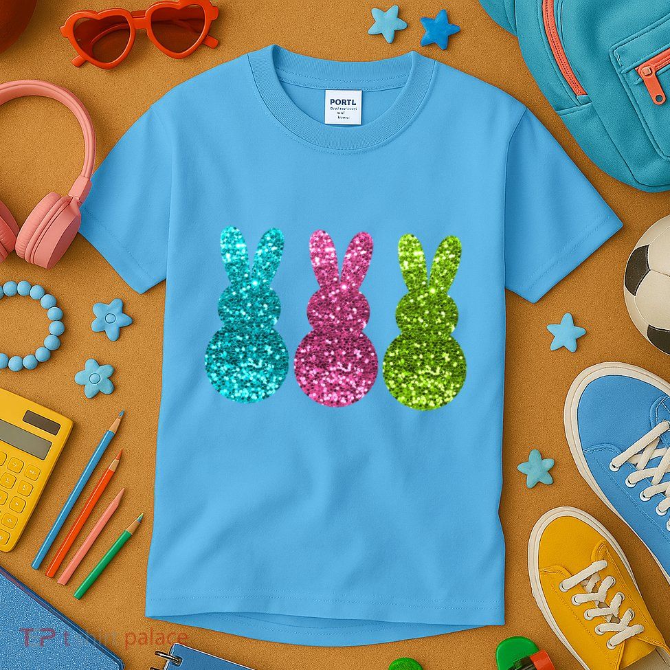 Easter Bunny Cute Pattern Fun Kids T-Shirt