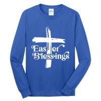 Easter Blessings Cross Religious Easter Christian Cross Gift Tall Long Sleeve T-Shirt