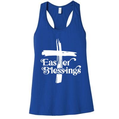 Easter Blessings Cross Religious Easter Christian Cross Gift Women's Racerback Tank