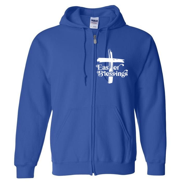 Easter Blessings Cross Religious Easter Christian Cross Gift Full Zip Hoodie