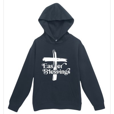 Easter Blessings Cross Religious Easter Christian Cross Gift Urban Pullover Hoodie