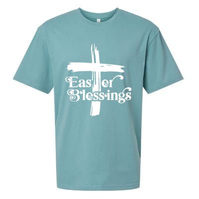 Easter Blessings Cross Religious Easter Christian Cross Gift Sueded Cloud Jersey T-Shirt