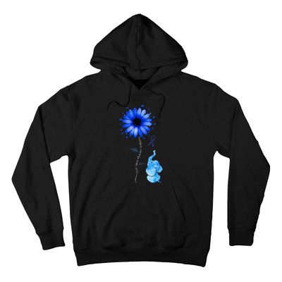 Elephant Butterfly Child Abuse Awareness Blue Ribbon Hoodie