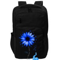 Elephant Butterfly Child Abuse Awareness Blue Ribbon Impact Tech Backpack