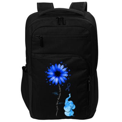 Elephant Butterfly Child Abuse Awareness Blue Ribbon Impact Tech Backpack