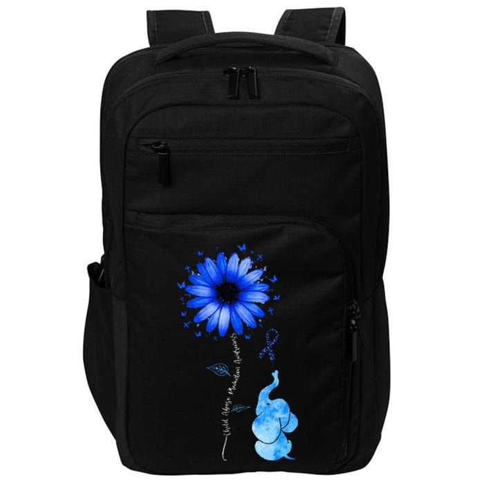 Elephant Butterfly Child Abuse Awareness Blue Ribbon Impact Tech Backpack