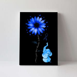 Elephant Butterfly Child Abuse Awareness Blue Ribbon Canvas