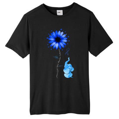 Elephant Butterfly Child Abuse Awareness Blue Ribbon Tall Fusion ChromaSoft Performance T-Shirt