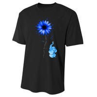 Elephant Butterfly Child Abuse Awareness Blue Ribbon Performance Sprint T-Shirt