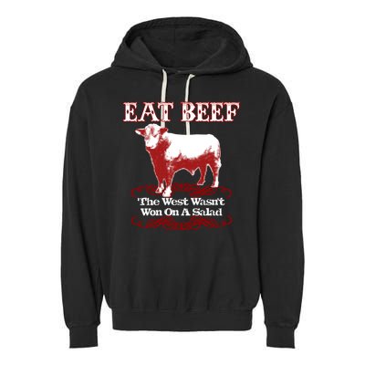 Eat Beef Cool Gift West Wasn't Won On Salad Hereford Cool Gift Garment-Dyed Fleece Hoodie