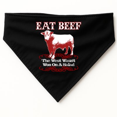 Eat Beef Cool Gift West Wasn't Won On Salad Hereford Cool Gift USA-Made Doggie Bandana