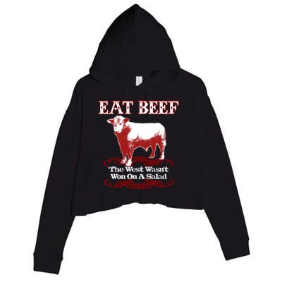 Eat Beef Cool Gift West Wasn't Won On Salad Hereford Cool Gift Crop Fleece Hoodie
