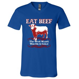 Eat Beef Cool Gift West Wasn't Won On Salad Hereford Cool Gift V-Neck T-Shirt