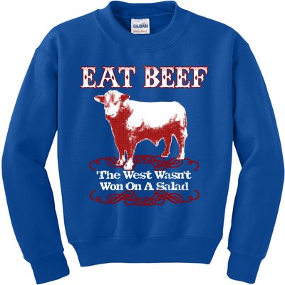 Eat Beef Cool Gift West Wasn't Won On Salad Hereford Cool Gift Kids Sweatshirt