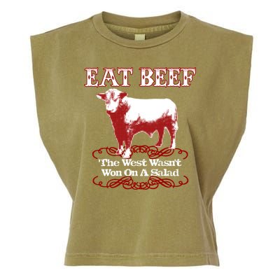 Eat Beef Cool Gift West Wasn't Won On Salad Hereford Cool Gift Garment-Dyed Women's Muscle Tee