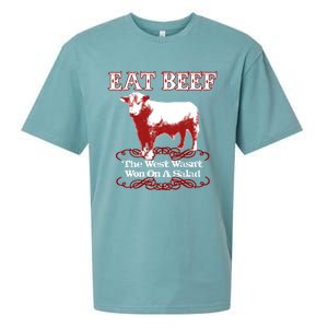 Eat Beef Cool Gift West Wasn't Won On Salad Hereford Cool Gift Sueded Cloud Jersey T-Shirt