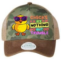 Easter Boy Chicks Are Nothing But Trouble Funny Egg Hunting Legacy Tie Dye Trucker Hat