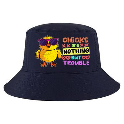 Easter Boy Chicks Are Nothing But Trouble Funny Egg Hunting Cool Comfort Performance Bucket Hat