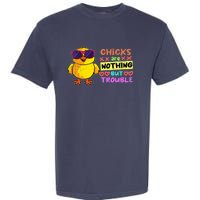 Easter Boy Chicks Are Nothing But Trouble Funny Egg Hunting Garment-Dyed Heavyweight T-Shirt