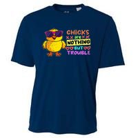 Easter Boy Chicks Are Nothing But Trouble Funny Egg Hunting Cooling Performance Crew T-Shirt