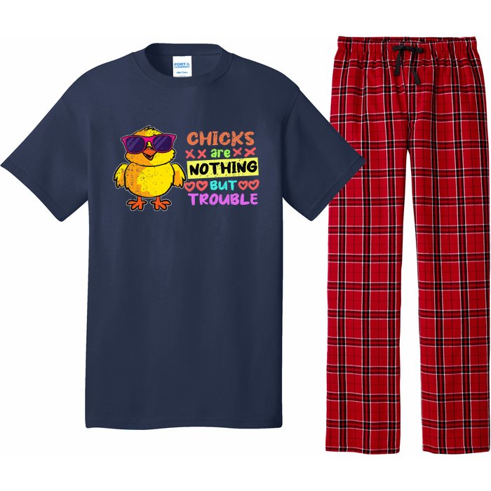 Easter Boy Chicks Are Nothing But Trouble Funny Egg Hunting Pajama Set