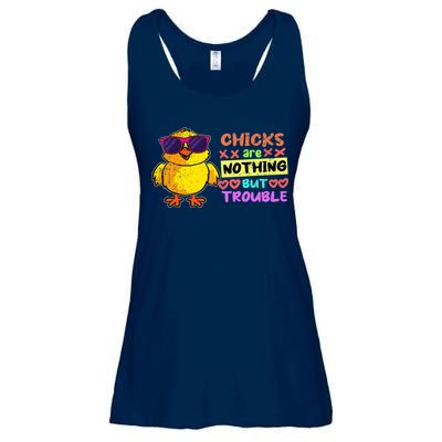 Easter Boy Chicks Are Nothing But Trouble Funny Egg Hunting Ladies Essential Flowy Tank