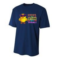 Easter Boy Chicks Are Nothing But Trouble Funny Egg Hunting Performance Sprint T-Shirt