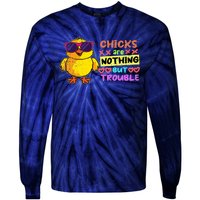 Easter Boy Chicks Are Nothing But Trouble Funny Egg Hunting Tie-Dye Long Sleeve Shirt