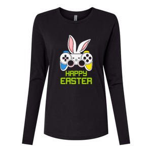 Happy Easter Day Video Game Controller Bunny Gamer Boys Womens Cotton Relaxed Long Sleeve T-Shirt