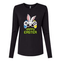 Happy Easter Day Video Game Controller Bunny Gamer Boys Womens Cotton Relaxed Long Sleeve T-Shirt