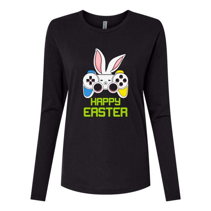 Happy Easter Day Video Game Controller Bunny Gamer Boys Womens Cotton Relaxed Long Sleeve T-Shirt