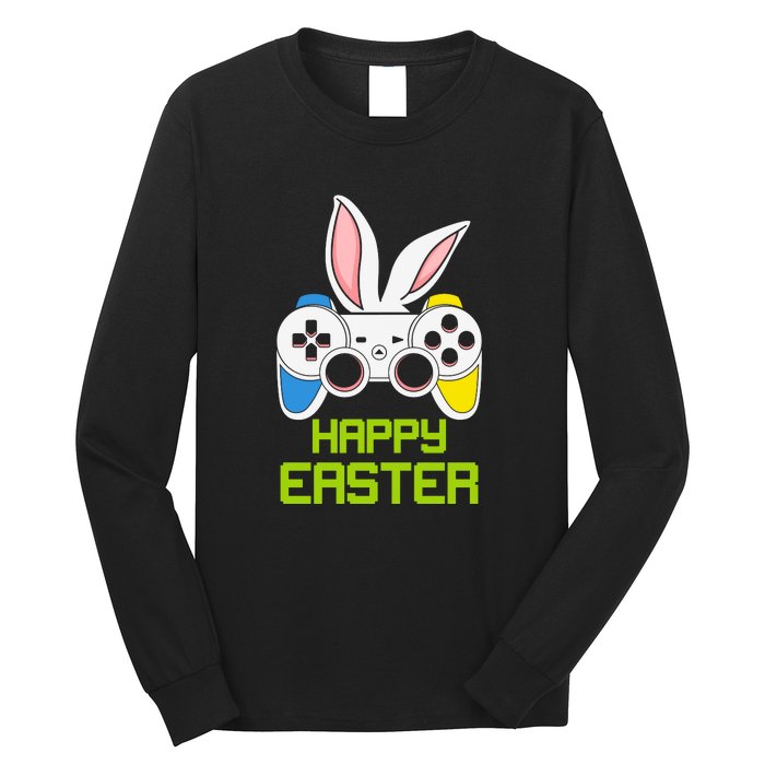 Happy Easter Day Video Game Controller Bunny Gamer Boys Long Sleeve Shirt