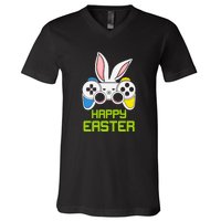 Happy Easter Day Video Game Controller Bunny Gamer Boys V-Neck T-Shirt