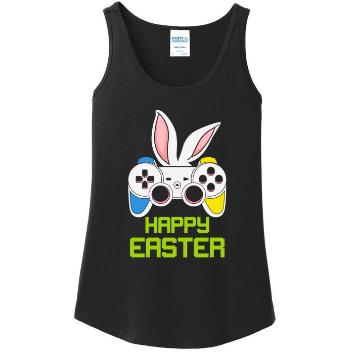 Happy Easter Day Video Game Controller Bunny Gamer Boys Ladies Essential Tank