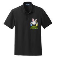 Happy Easter Day Video Game Controller Bunny Gamer Boys Dry Zone Grid Polo