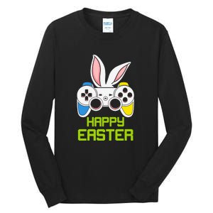 Happy Easter Day Video Game Controller Bunny Gamer Boys Tall Long Sleeve T-Shirt