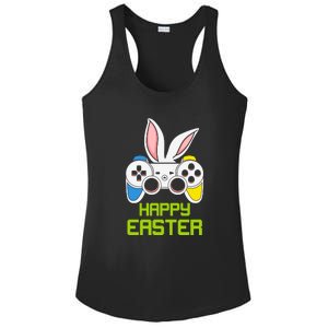 Happy Easter Day Video Game Controller Bunny Gamer Boys Ladies PosiCharge Competitor Racerback Tank