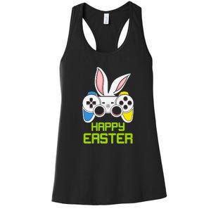 Happy Easter Day Video Game Controller Bunny Gamer Boys Women's Racerback Tank