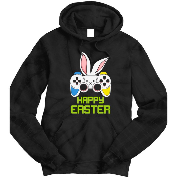 Happy Easter Day Video Game Controller Bunny Gamer Boys Tie Dye Hoodie